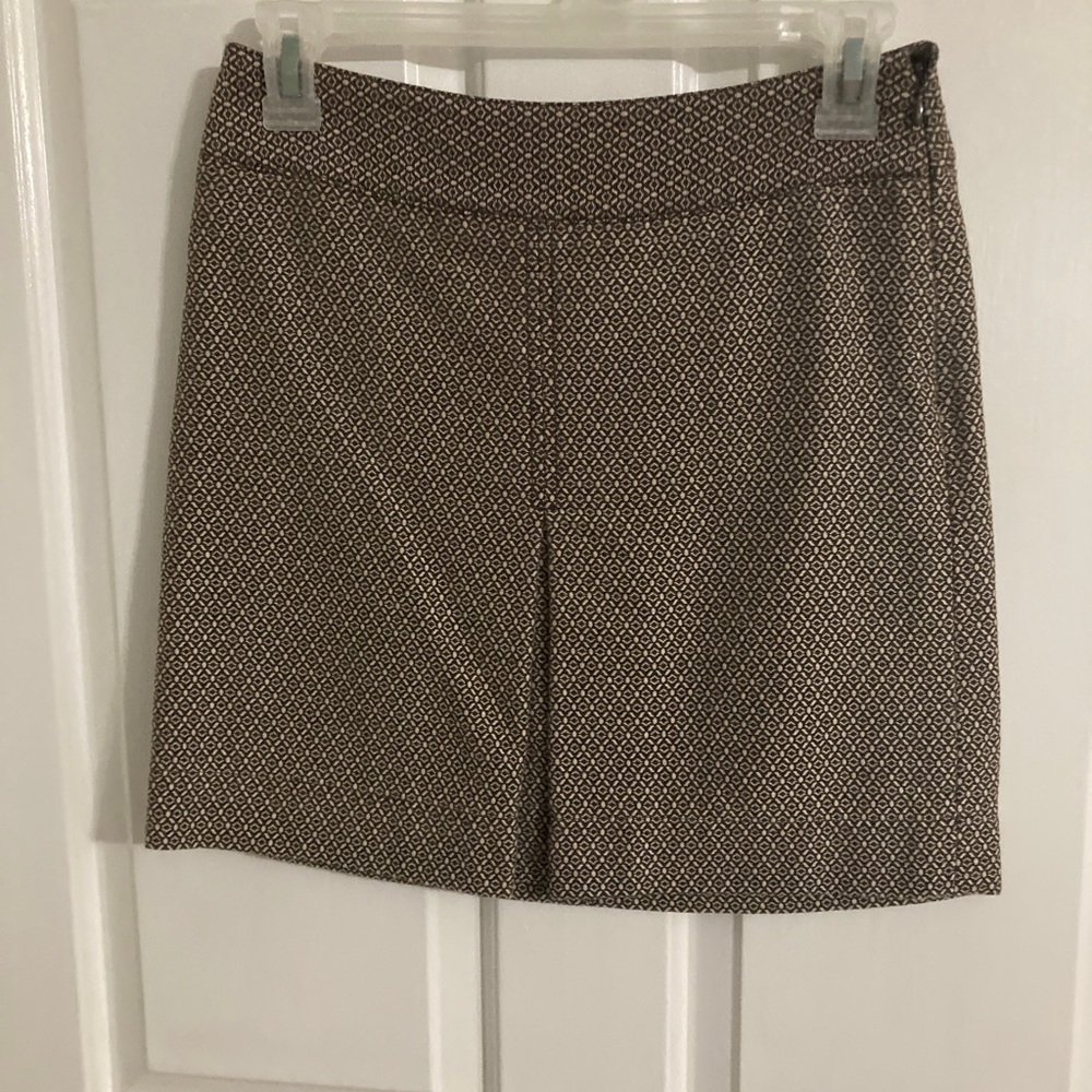 Ann Taylor Loft Skirt, Petite 00P, Brown & Cream